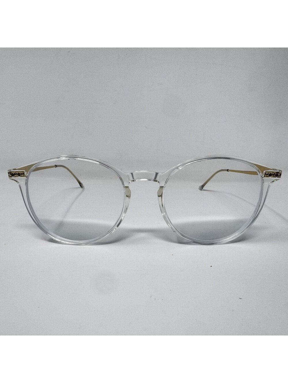 EyeBuyDirect Amity C4 Clear Gold Round Eyeglass Frames 51-19-145